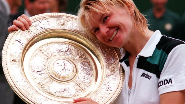 Novotna's tears turned to joy in 1998. Image: Getty