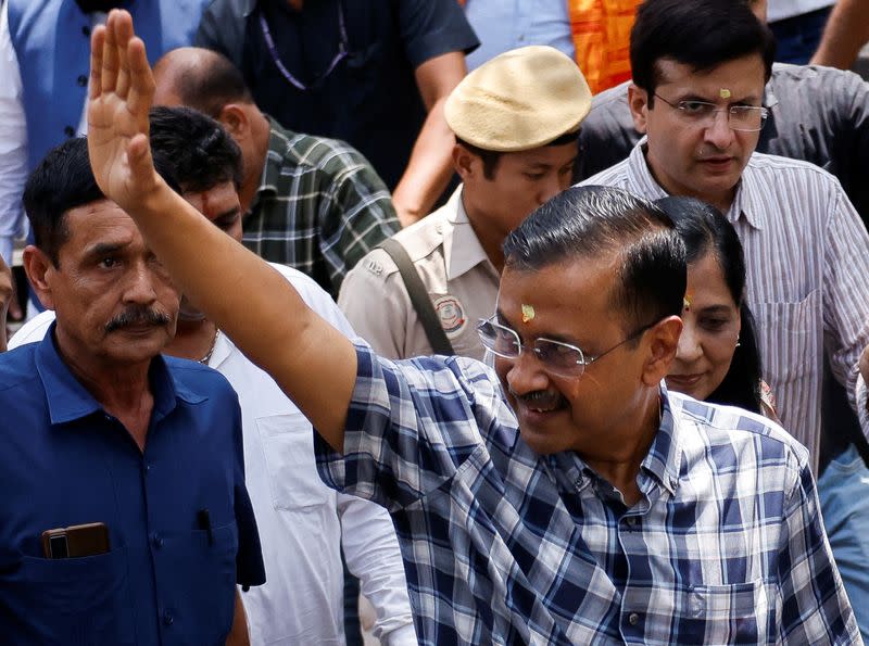 Delhi CM Kejriwal receives temporary bail in a liquor policy case in New Delhi