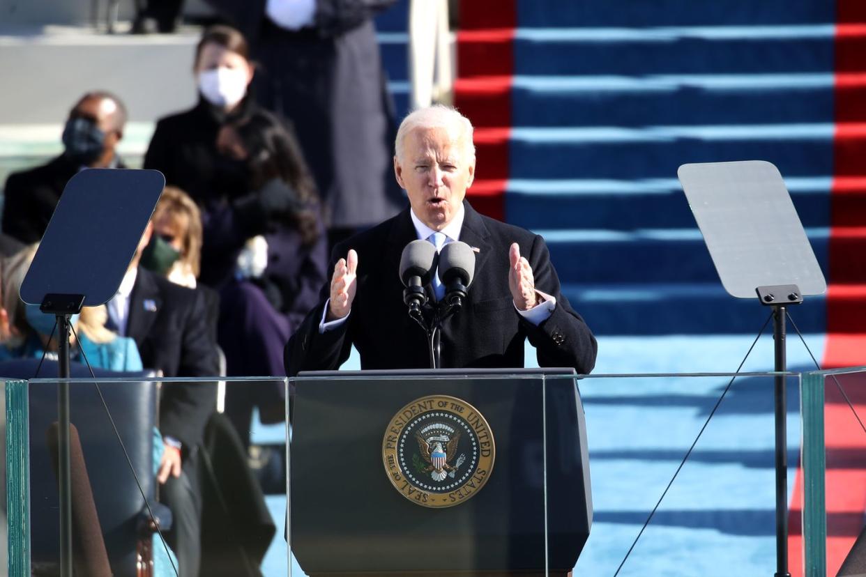 joe biden sworn in as 46th president of the united states at us capitol inauguration ceremony