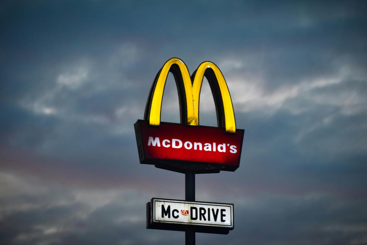  A McDonald's Drive Thru sign. 