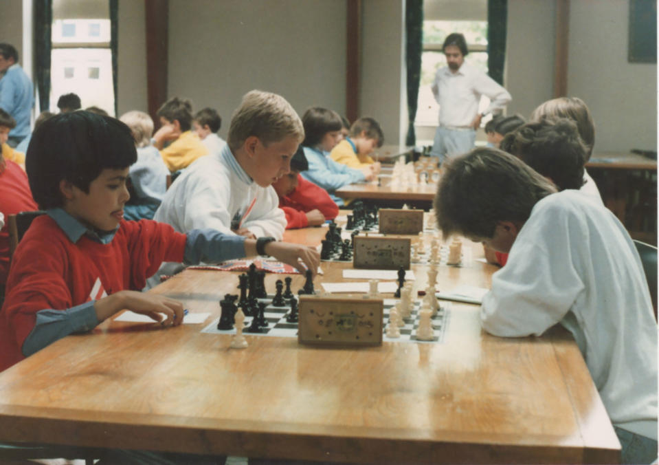 Hassabis, left, captaining the England under-11s chess team at the age of 9<span class="copyright">Courtesy Demis Hassabis</span>