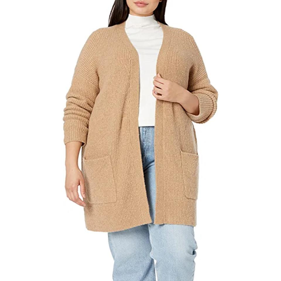 Goodthreads Women's Oversized Boucle Shaker Stitch Cardigan Sweater