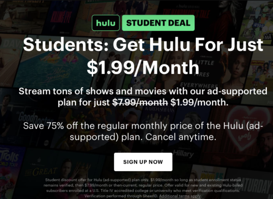 Hulu student discount 