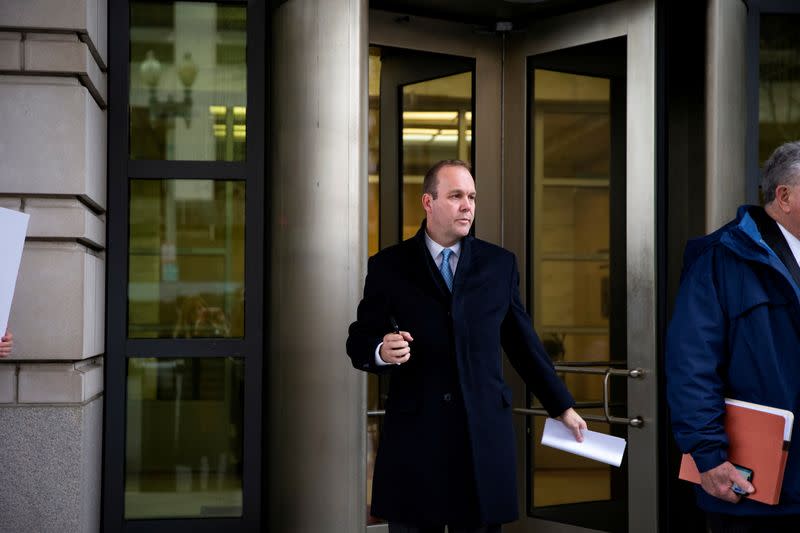 FILE PHOTO: Rick Gates, former campaign aide to U.S. President Donald Trump, departs federal court in Washington