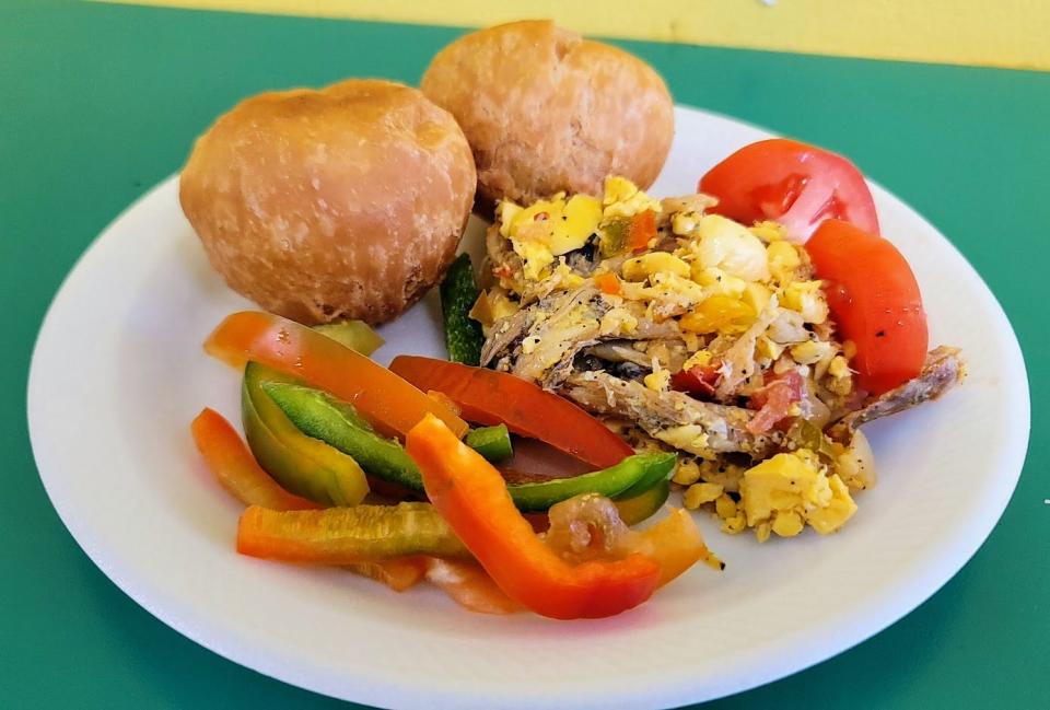 Big Boyz Jamaican Restaurant in Vero Beach features a variety of Caribbean food, including ackee and saltfish with fried dumplings.