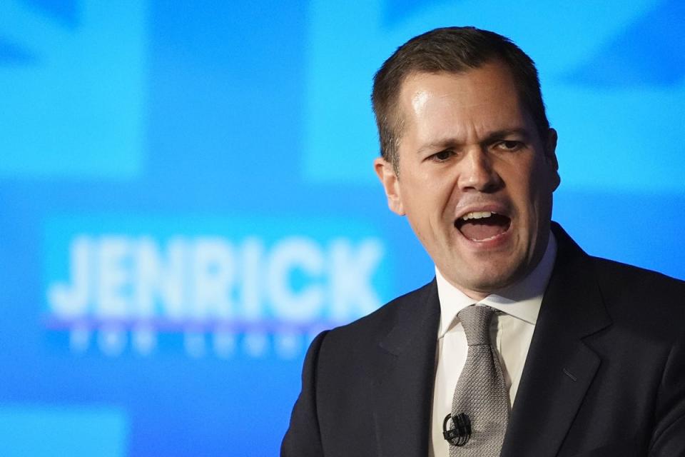 Robert Jenrick speaking at a Conservative Party leadership campaign event (PA) (PA Wire)