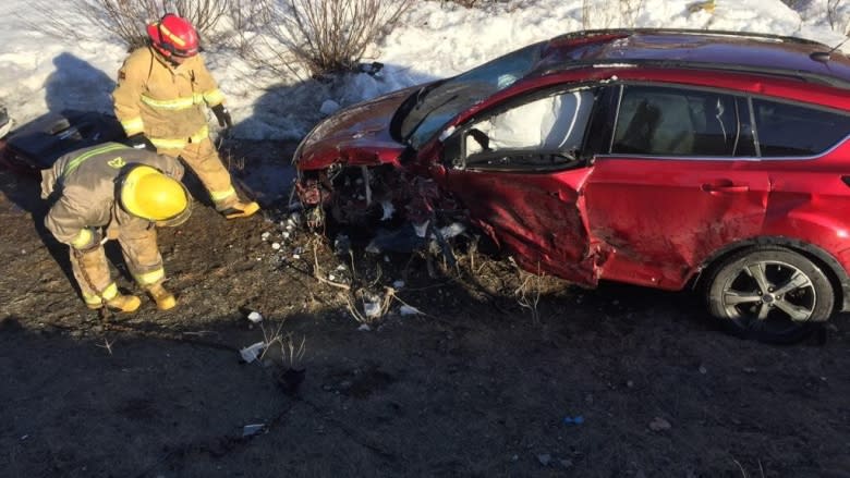 Highway 11 crash sends 3 people to hospital with injuries