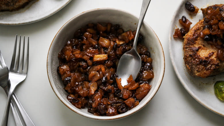 chutney in white bowl