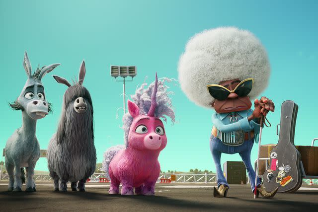 <p>Netflix</p> Otis (voice by Will Forte), Reggie (Jon Heder), Thelma (Brittany Howard) and Peggy (Maliaka Mitchell) in 'Thelma the Unicorn'