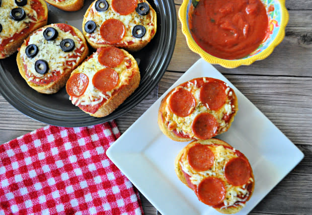 <p>Krista Marshall</p><p>Keep a box of Texas toast-style garlic bread in the freezer so the kids can have a mini pizza party any day of the week.</p><p><strong>Get the recipe: <a href="https://parade.com/1226174/kristamarshall/garlic-bread-pizzas/" rel="nofollow noopener" target="_blank" data-ylk="slk:Garlic Bread Pizzas;elm:context_link;itc:0;sec:content-canvas" class="link ">Garlic Bread Pizzas</a></strong></p>