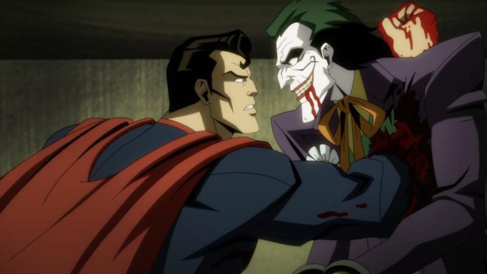 Superman killing the Joker in the Injustice trailer