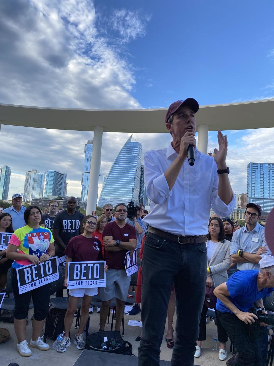 Beto O'Rourke in Austin, Texas, on Sept. 6, 2022.C / Credit: Caroline Linton