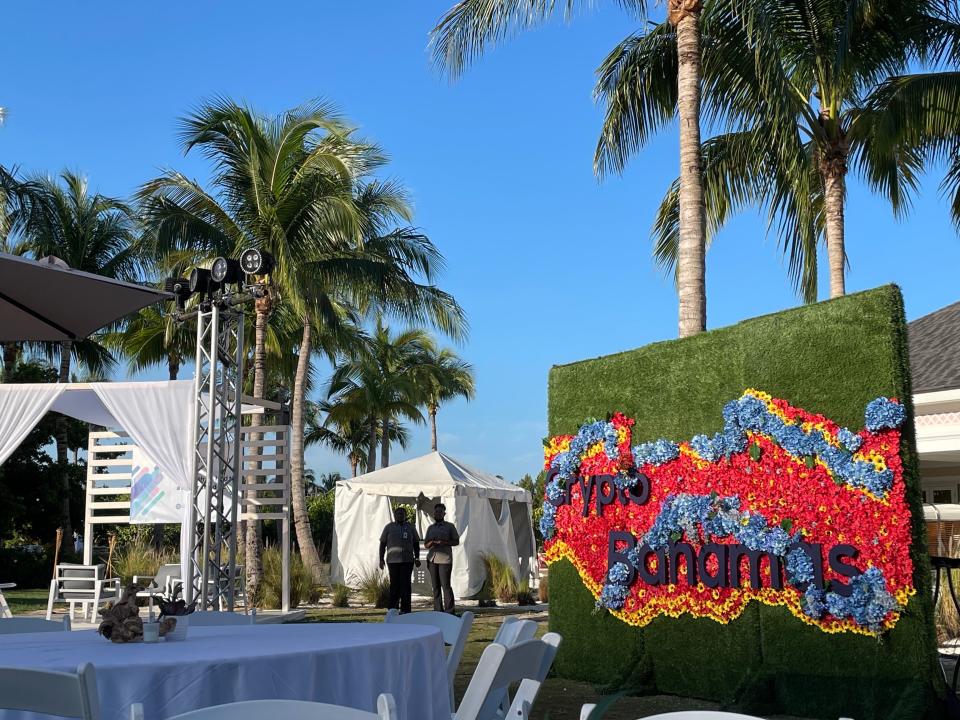 Crypto Bahamas sign at Grand Hyatt Baha Mar