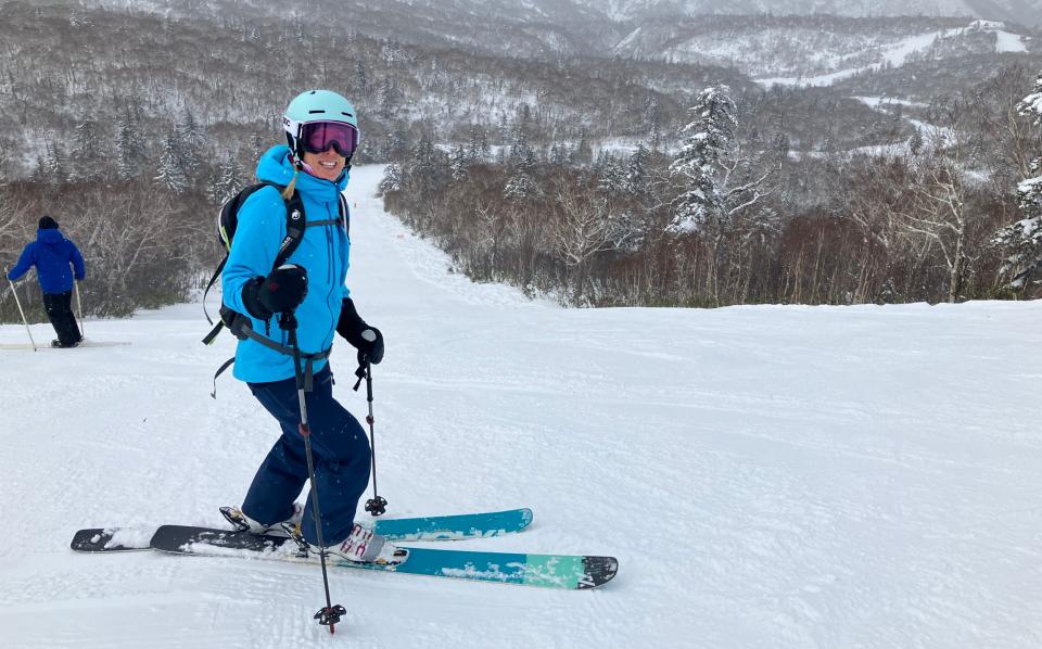 Abigail Butcher skiing in Hokkaido, Japan