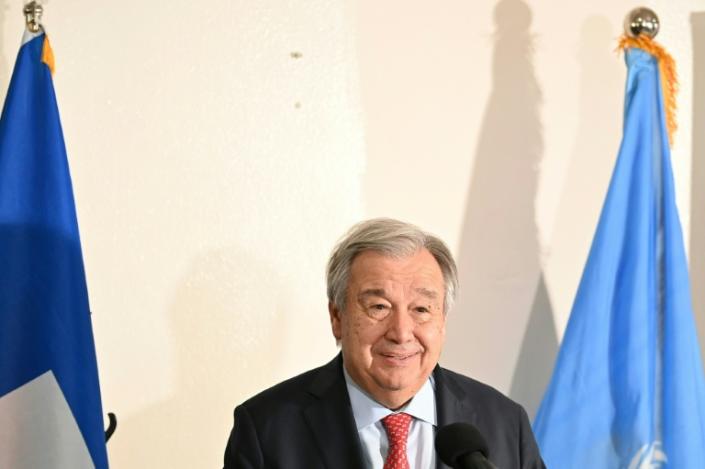 UN Secretary-General Antonio Guterres speaking during a press conference in Port-au-Prince in July 2023 (Richard PIERRIN)