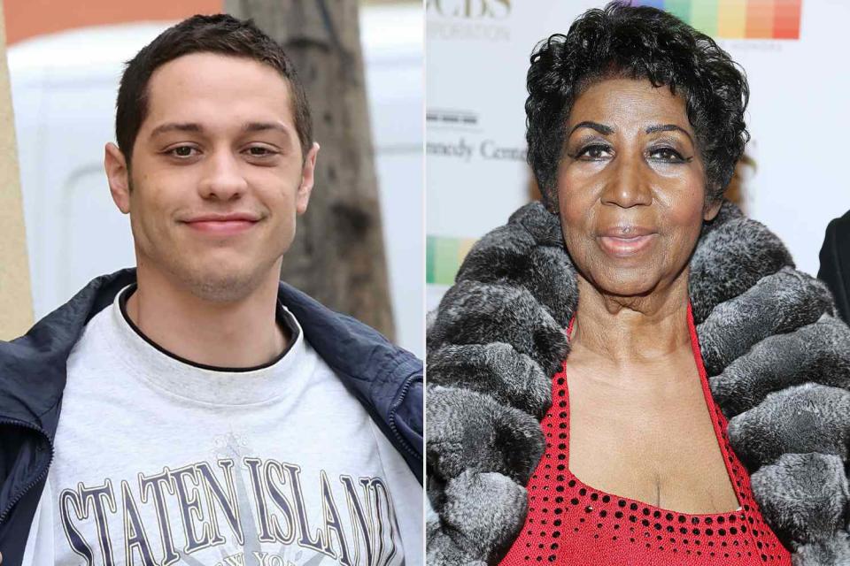 <p>Jose Perez/Bauer-Griffin/GC; Paul Morigi/WireImage</p> Pete Davidson; Aretha Franklin