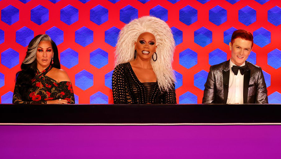 Michelle Visage, RuPaul and Rhys Nicholson on RuPaul's Drag Race Down Under.