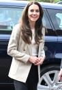 <p>Kate reached for another Reiss blazer for a stop at <a href="https://people.com/royals/kate-middleton-solo-outing-baby-bank-windsor-ahead-coronation/#:~:text=Kate%2520has%2520previously%2520visited%2520baby,baby%2520banks%2520across%2520the%2520U.K." rel="nofollow noopener" target="_blank" data-ylk="slk:The Baby Bank;elm:context_link;itc:0;sec:content-canvas" class="link ">The Baby Bank</a> in Windsor on April 24, wearing the oversized <a href="https://www.reiss.com/us/en/style/ST340121/D20959?gclid=CjwKCAjw0ZiiBhBKEiwA4PT9zytZiSYqTRb0S1rdOLLR-5vDWruhIdsmD0403Nxe9k-JGblvRl8fUhoCQcIQAvD_BwE&gclsrc=aw.ds#D20959&_$ja=tsid:%257Ccid:11509872476%257Cagid:113767397753%257Ctid:pla-1366046036805%257Ccrid:476276033881%257Cnw:g%257Crnd:9973051935610198802%257Cdvc:c%257Cadp:%257Cmt:%257Cloc:9067609" rel="nofollow noopener" target="_blank" data-ylk="slk:Larsoon;elm:context_link;itc:0;sec:content-canvas" class="link ">Larsoon</a> look in beige with a white top, black trousers and matching flats.</p>