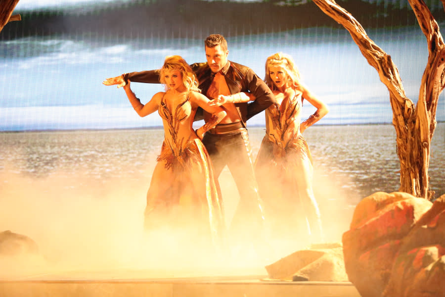 <p>Chris and Witney and Linday danced a paso doble set in the desert? The set with some crazy dust-storm was the best part of the performance. I mean can they please just be gone already, it is torture to seat through their performances.</p>