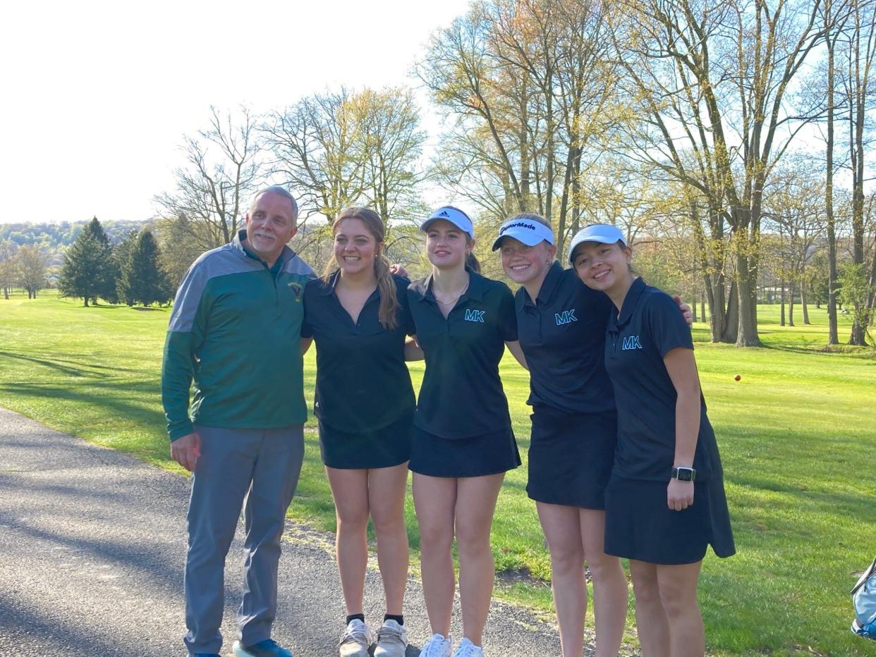 The Morris Knolls girls golf team won the Morris County Tournament in its debut season, outlasting Chatham and Morristown Beard in a one-hole playoff.