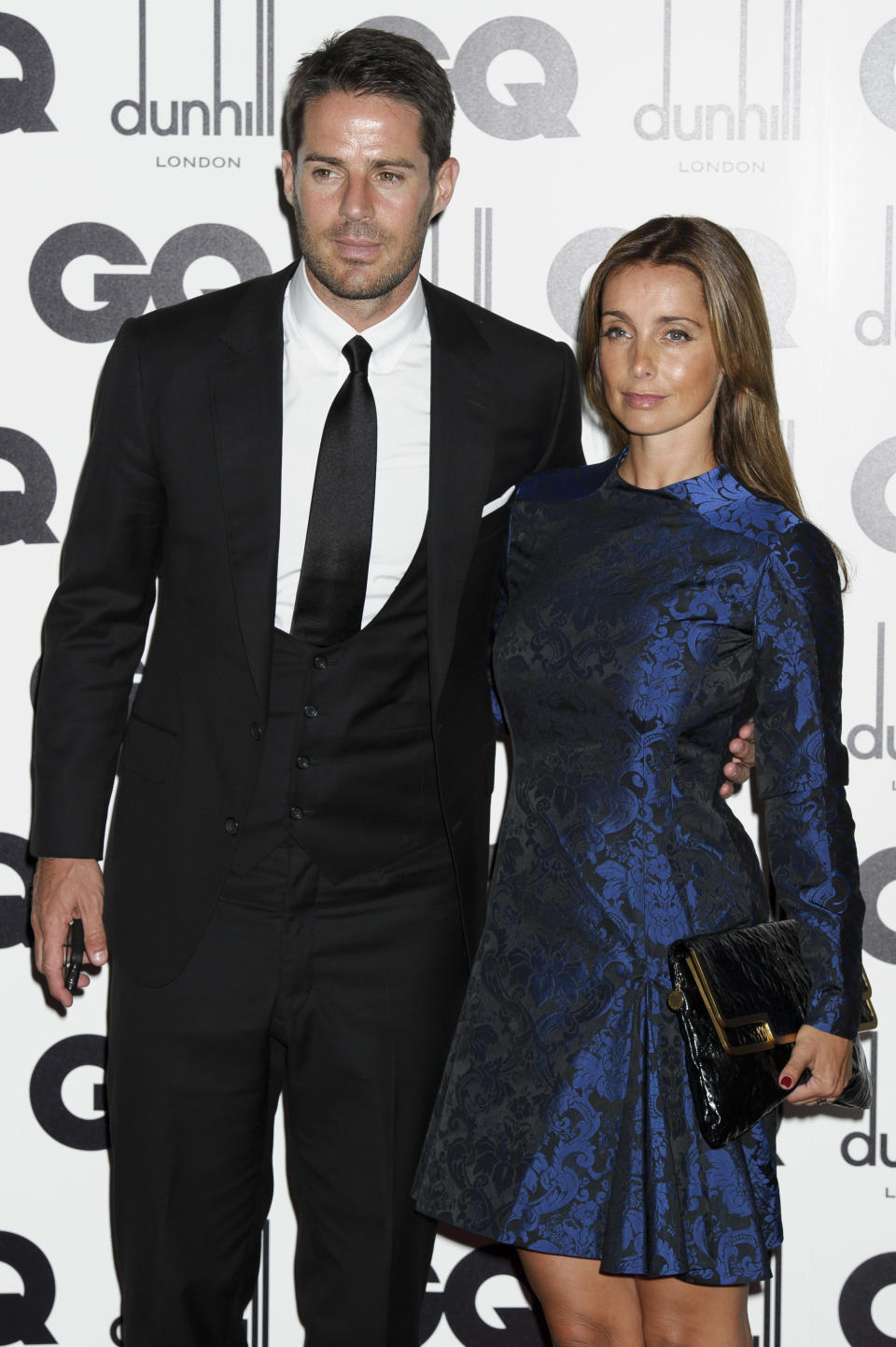 Louise Redknapp and Jamie Redknapp arrive for the GQ Men of the Year Awards at a central London venue, Tuesday, Sept. 4, 2012. (AP Photo/Jonathan Short)