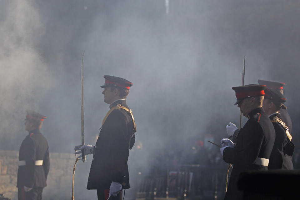 Gunners From The 105 Regiment Fire A 21 Gun Salute To Mark The Queen's Accession