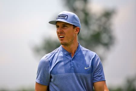 Apr 29, 2016; Avondale, LA, USA; Jamie Lovemark on the 9th hole during the second round of the 2016 Zurich Classic of New Orleans at TPC Louisiana. Mandatory Credit: Derick E. Hingle-USA TODAY Sports