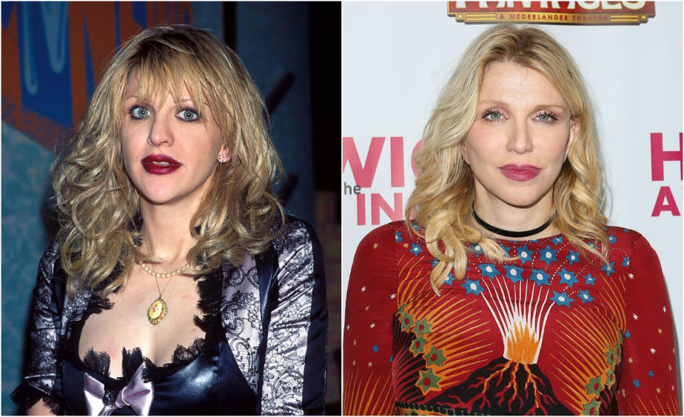 <p>During her Hole days, Courtney was all about the grunge look — wild hair, heavy foundation, darker lips and smoky eyes; if anything, she’s aged gracefully. And we’re loving the subtle makeup! <i> (Photos: Getty) </i> </p>