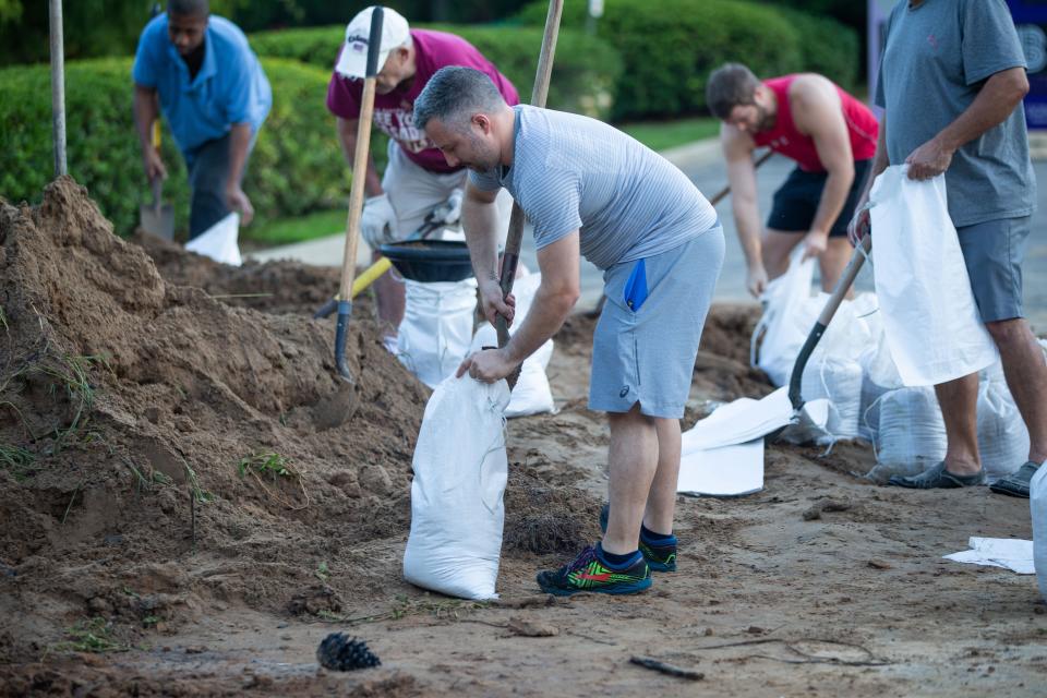 Tallahassee residents fill sandbags as they prepare for the worst with Hurricane Idalia heading towards the Big Bend on Tuesday, Aug. 29, 2023.