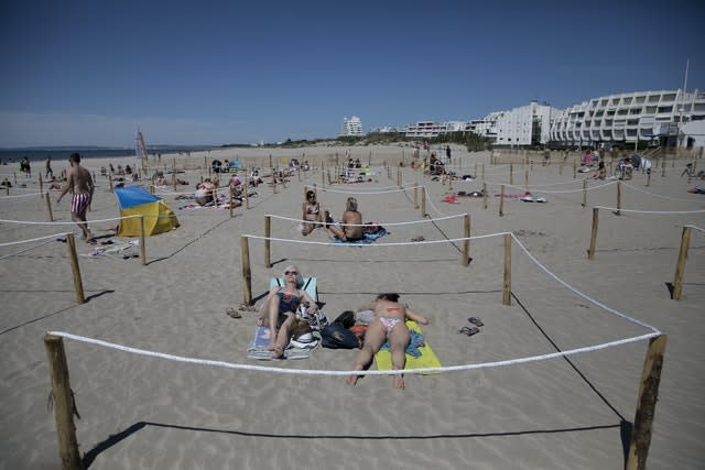 Sunbathers in La Grande Motte in southern France