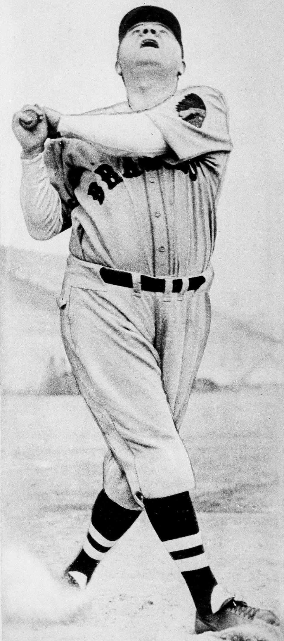 George Herman "Babe" Ruth in 1935 with the Boston Braves.