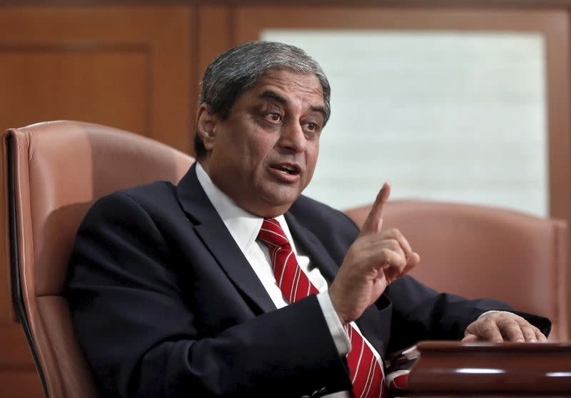 Puri, Managing Director of India's HDFC Bank, speaks during an interview with Reuters in Mumbai