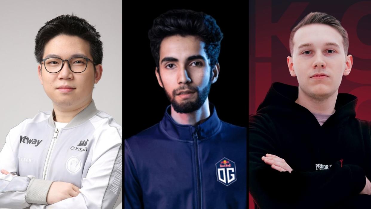 From left to right: Invictus Gaming's Zhou 