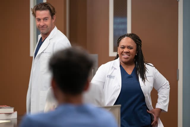 <p>Disney/Anne Marie Fox</p> Scott Speedman and Chandra Wilson on "Grey's Anatomy"