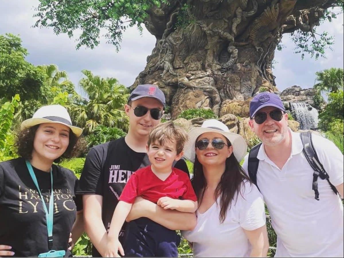 Family reunited: Molly, Zakk, Charlie, Sarah and Robbie Kitchen at Disney’s Animal Kingdom in Florida  (Sarah Kitchen)