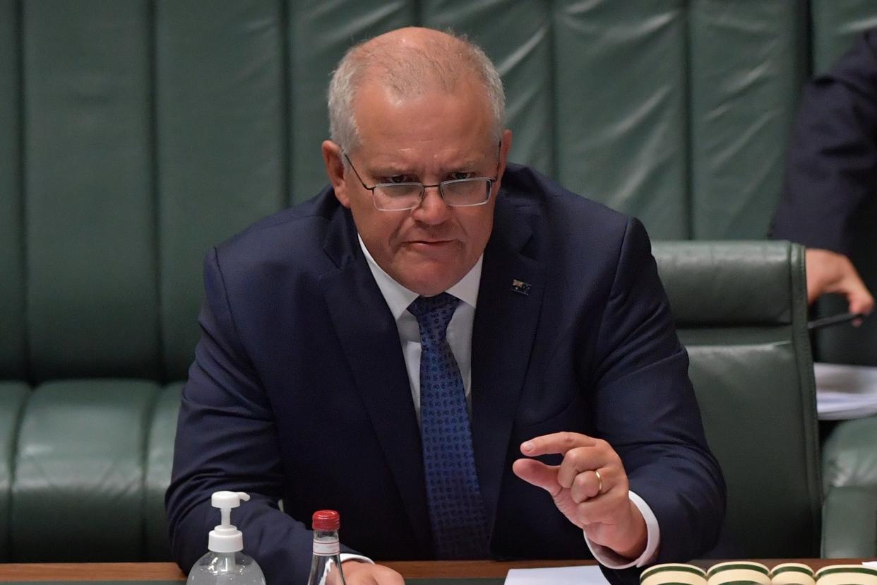 <p> File Image: The deadlock between the Australian government and tech giants reached a point where Facebook banned Australian news pages last week </p> (Getty Images)