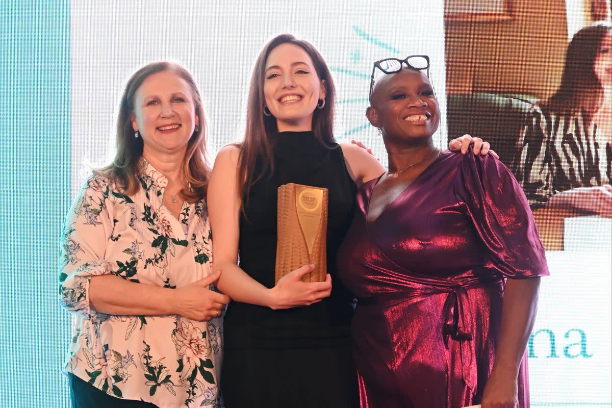 Winner: Jo Taylor, centre, with Angela Hartnett and Andi Oliver  (Dave Benett/Getty Images for Fortnum & Mason)