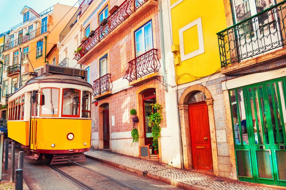 A vintage tram in Lisbon, Portugal (Getty Images/iStockphoto)