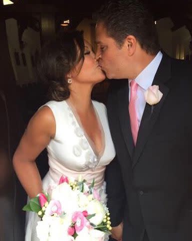 <p>Vanessa Williams Instagram</p> Vanessa Williams and Jim Skrip on their wedding day.