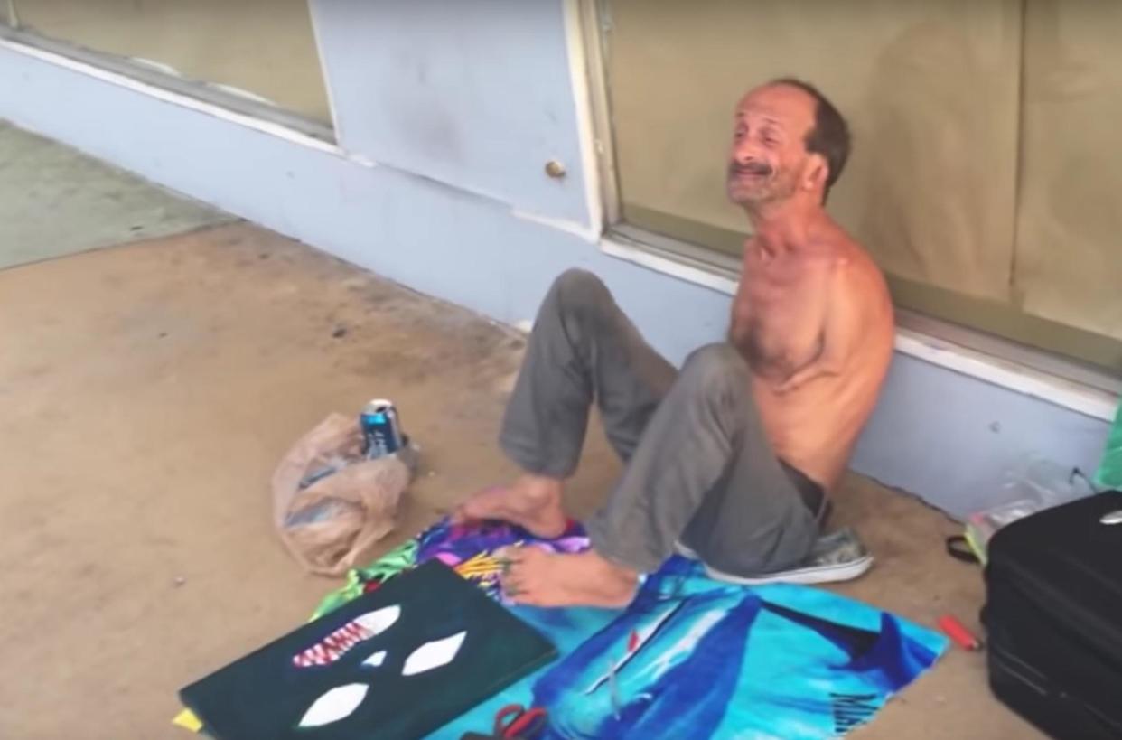 Jonathan Crenshaw, a Miami street artist with a reportedly troubled past who paints using his feet, has become a local well-known figure in Miami Beach: YouTube