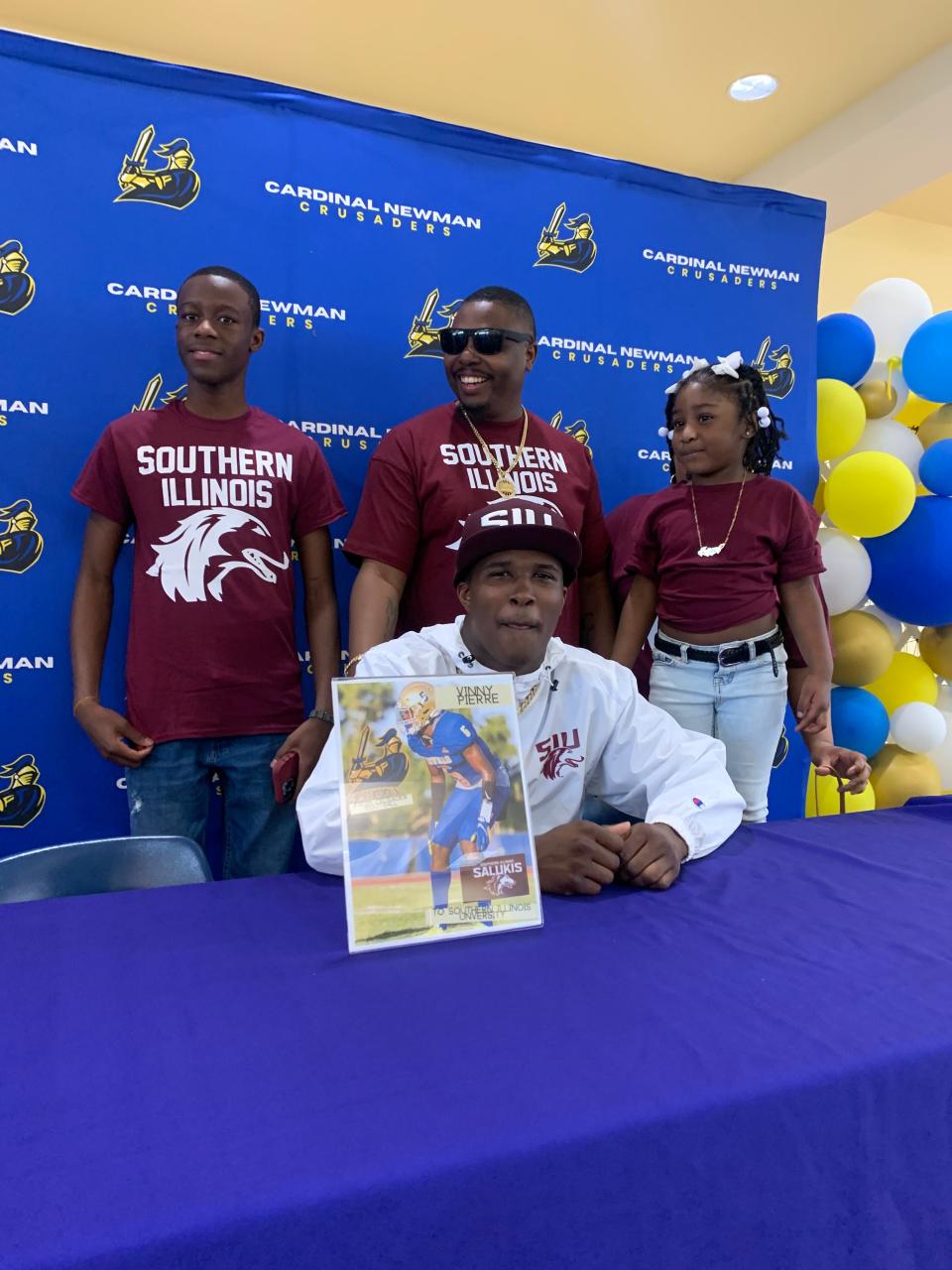 Vinkevus 'Vinny' Pierre put pen to paper on national signing day and made it official with Southern Illinois.
