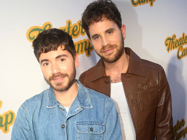 <p>Bruce Glikas/FilmMagic</p> Noah Galvin and Ben Platt pose at the NYC opening night screening of the new film "Theater Camp"