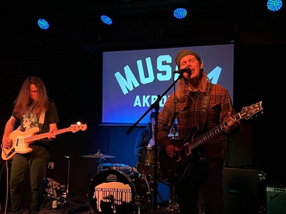 Joe Risdon, lead singer for The Buffalo Ryders, performs in December at Musica in downtown Akron. The alternative rock band recently released a new album.