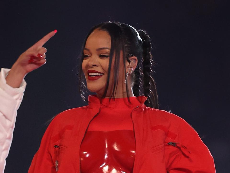Actuación de Rihanna en el espectáculo de medio tiempo del Super Bowl (Getty Images)