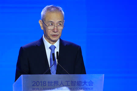 Chinese Vice Premier Liu He attends the opening ceremony of the World Artificial Intelligence Conference (WAIC) in Shanghai, China September 17, 2018. REUTERS/Aly Song