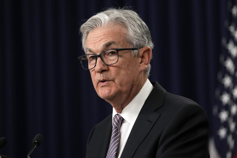 Federal Reserve Chairman Jerome Powell speaks during a news conference in Washington, Wednesday, May 3, 2023, following the Federal Open Market Committee meeting. (AP Photo/Carolyn Kaster)