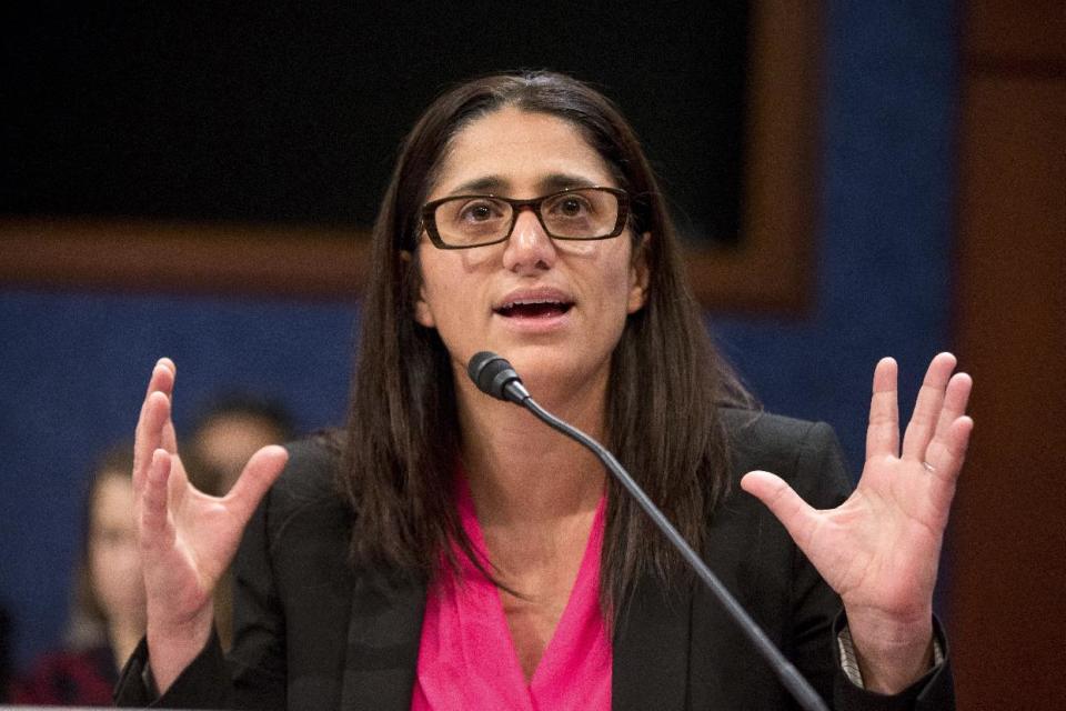 FILE - In this Feb. 10, 2016 file photo, Dr. Mona Hanna-Attisha speaks on Capitol Hill in Washington during a House Democratic Steering and Policy Committee hearing on The Flint Water Crisis. Dr. Hanna–Attisha came to the U.S. with her parents, who were fleeing the regime of Saddam Hussein, has been invited by Rep. Dan Kildee, D-Mich. to President Donald Trump’s first address to Congress next Tuesday, Feb. 28, 2017. (AP Photo/Andrew Harnik, File)