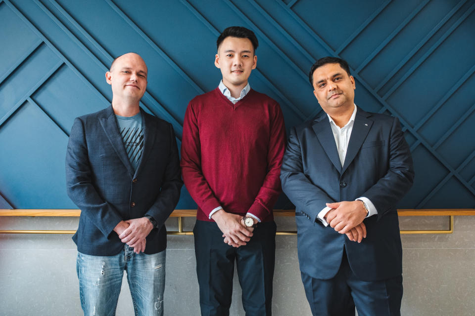 From left to right: Rainmaking co-founder Michael Pomerleau, Rainmaking director Shaun Hon and Wilhelmsen vice president of open innovation Nakul Malhotra