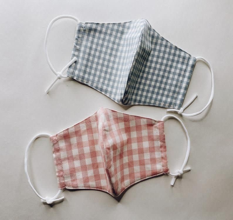 6) Gingham Face Masks