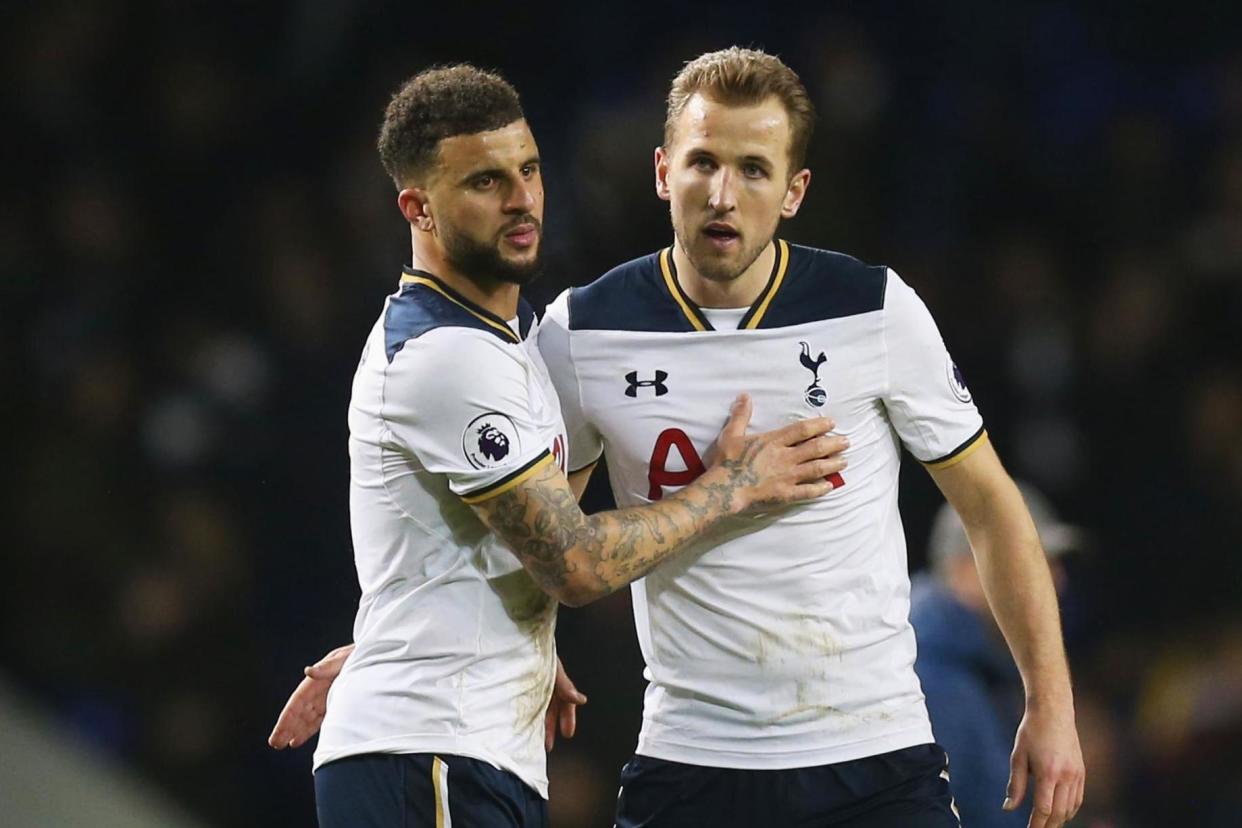 Familiar face | Walker (left) is set to face his former club on Saturday: Tottenham Hotspur FC/Tottenham Hotspur FC via Getty Images